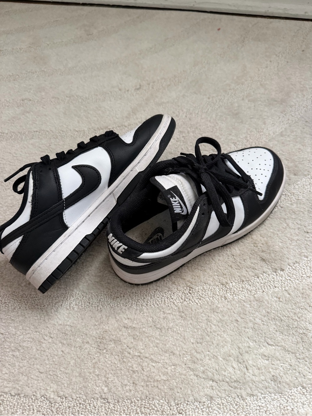 Nike Dunks Low Top Sneakers in Black & White